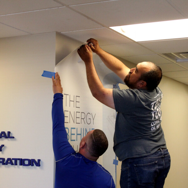 Timeline wall installation by HPI.