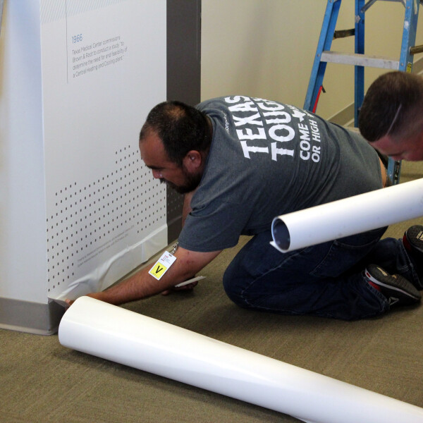 Timeline wall installation by HPI.
