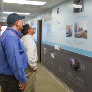 Employees got a first look at TECO's timeline wall in late November.