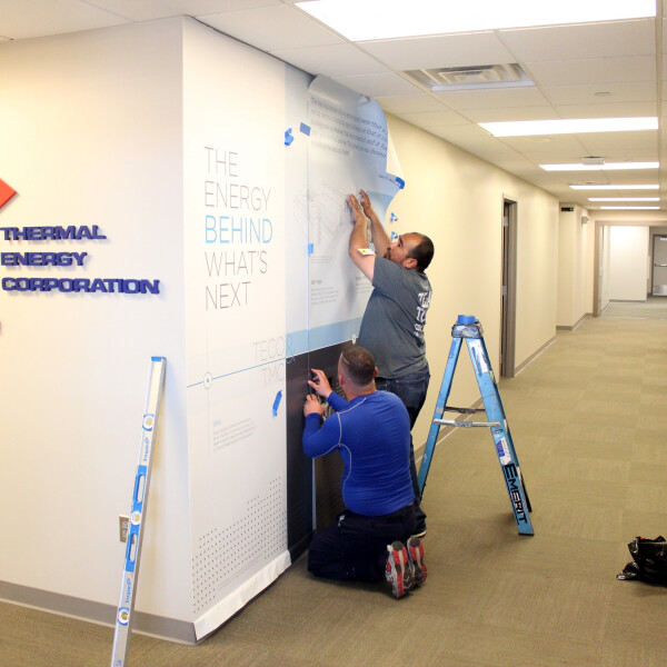 Timeline wall installation by HPI.