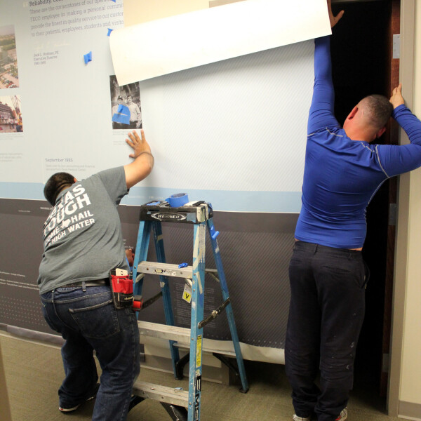 Timeline wall installation by HPI.